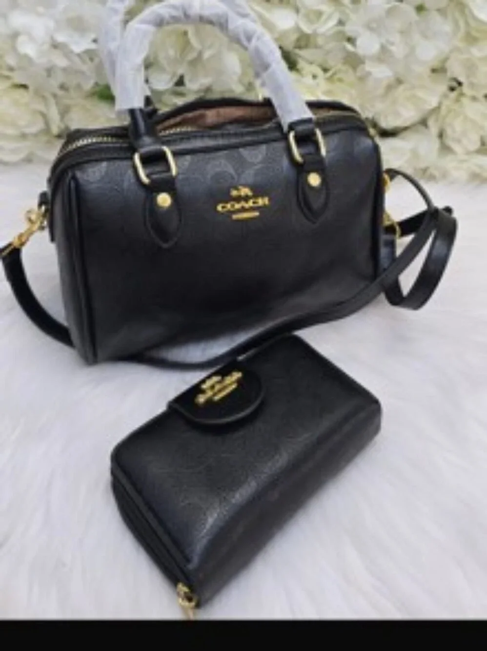 Inspir@d Luxury Bag Black  Satchel with Matching Wallet